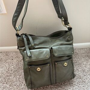 Stone Mountain Leather Olive Green Crossbody Bag